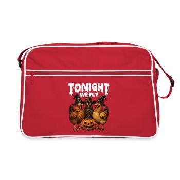 Tonight We Fly Spooky Chicken Halloween - Retro Bag - red/white - Front