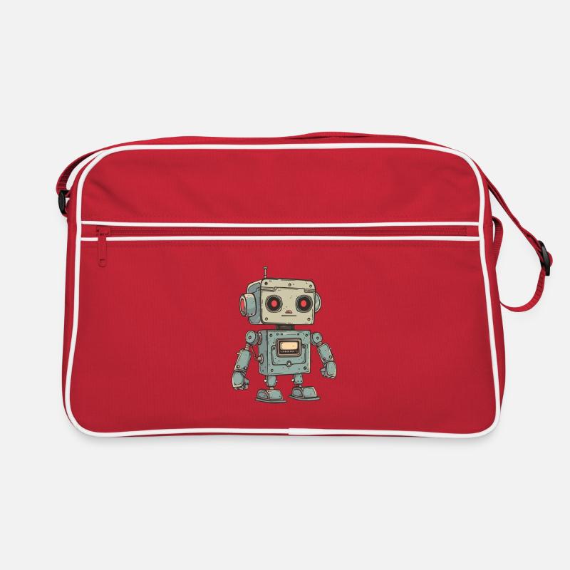 Retro Robot Illustration for Tech Enthusiasts Retro Bag