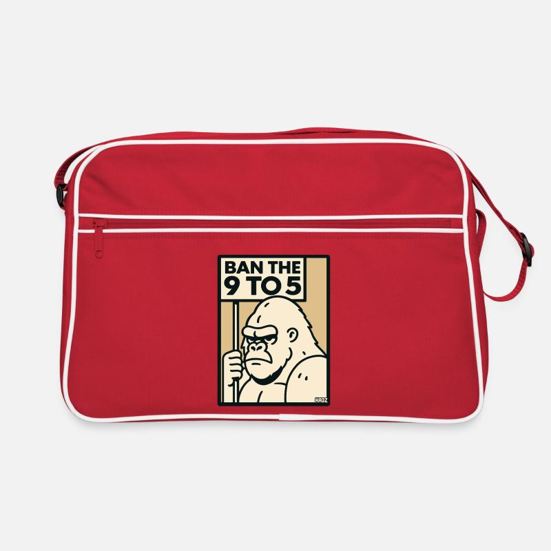 Gorilla against 9 to 5 office and work Retro Bag