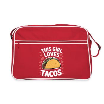 Taco Saying Mexican Food Joke Taco Gift - Retro Bag - red/white - Front