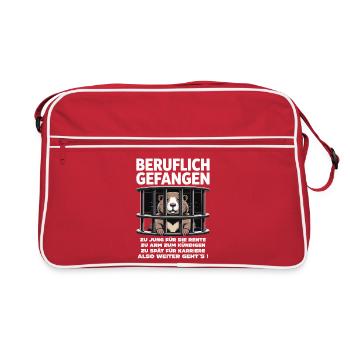 Bureau et collègues de travail Travailleurs Travail amusant - Sac Retro - rouge/blanc - Devant