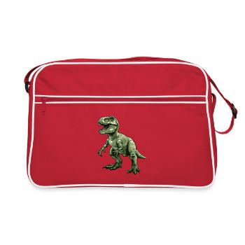 Vert Rétro Dino T Rex - Sac Retro - rouge/blanc - Devant