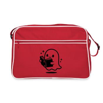 Halloween Reading Cartoon Book - Retro Bag - red/white - Front