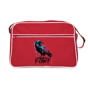 F-Caw-F Meme Crow - Retro Bag - red/white - Front