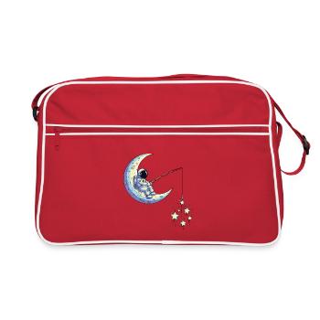 Astronaut Fishing Humor - Retro Bag - red/white - Front