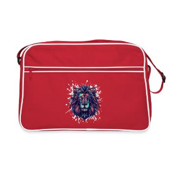 Tête de Lion Couleurs Néon - Sac Retro - rouge/blanc - Devant
