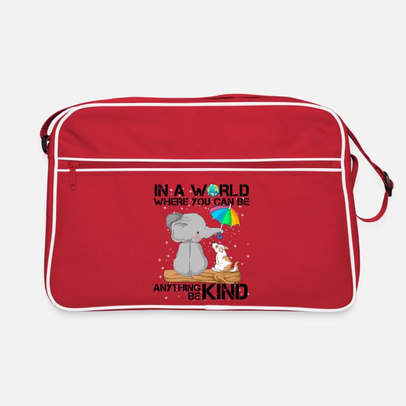 Citation mignonne d’éléphant et de chien de Be Kind Sac Retro