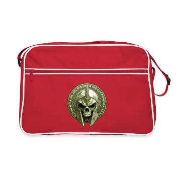Spartiate squelette gladiateur crâne - Sac Retro - rouge/blanc - Devant