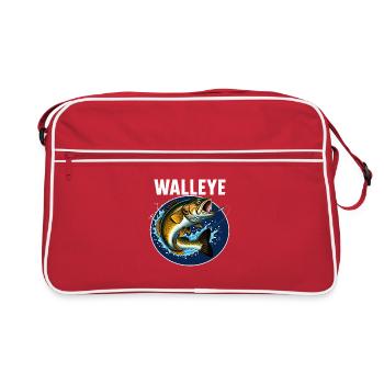 Motif de poisson sauté de doré jaune - Sac Retro - rouge/blanc - Devant