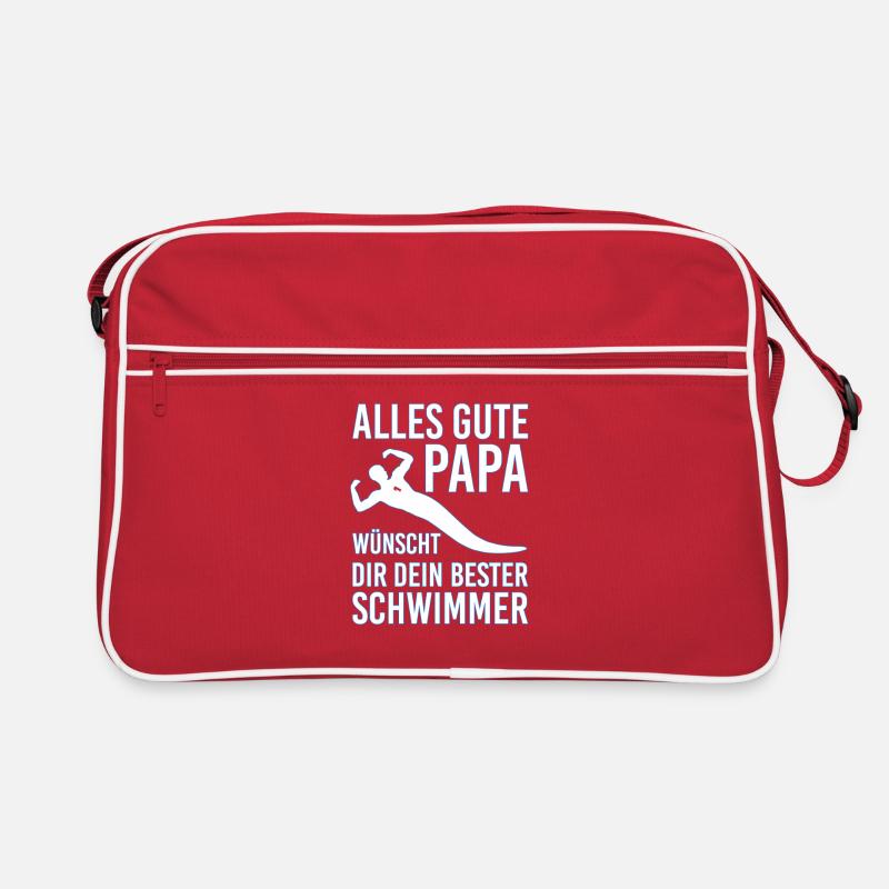 Alles Gute Papa wünscht dir dein bester Schwimmer Retro Tasche