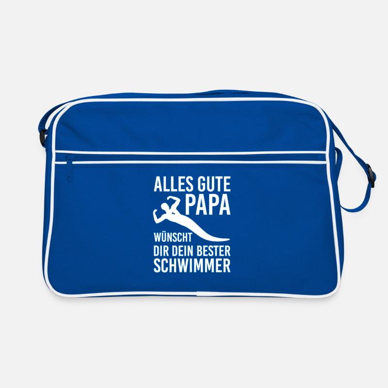 Alles Gute Papa wünscht dir dein bester Schwimmer Retro Tasche