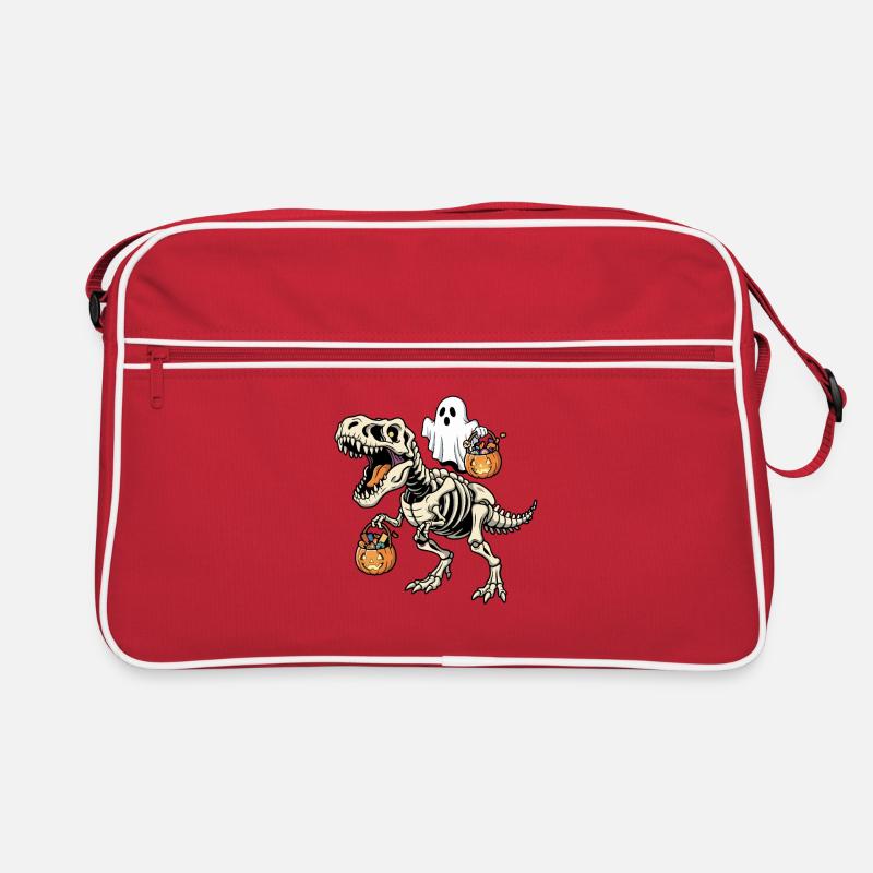 Ghost Riding Skeleton T-Rex Halloween Dinosauri Retro Bag