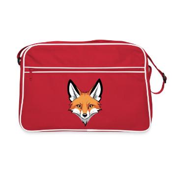 Illustration de tête de renard - Sac Retro - rouge/blanc - Devant
