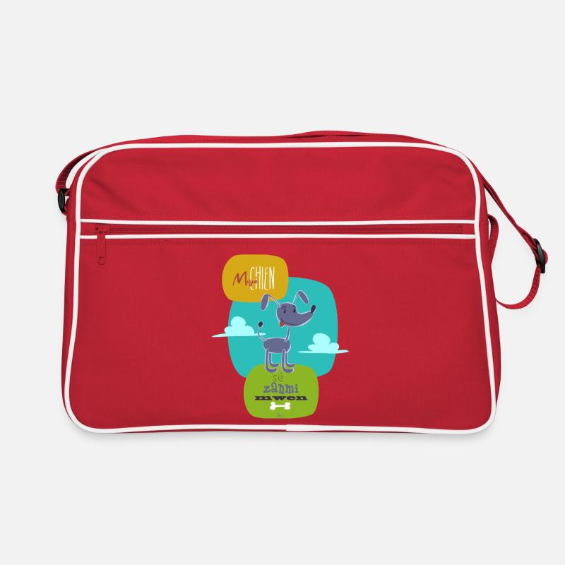 Misié Hund - Retro Tasche - Rot/Weiß