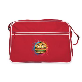 Dessin animé de hamburger coquin - Sac Retro - rouge/blanc - Devant