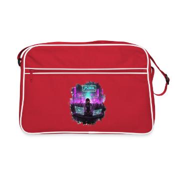 Cyberpunk_DJ_Party - Retro Tasche - Rot/Weiß - Vorne