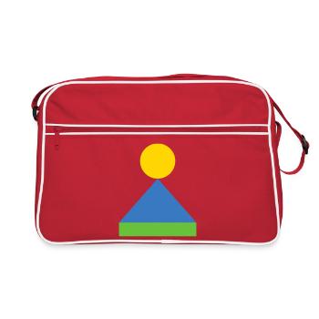 Triangle géométrique lever du soleil - Sac Retro - rouge/blanc - Devant