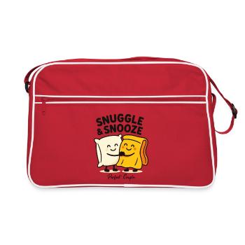 Snuggle & Snooze Sleepy Pillow Friends - Retro Tasche - Rot/Weiß - Vorne