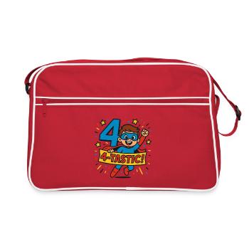 4 Tastic Superhero Quatrième Garçon d’Anniversaire - Sac Retro - rouge/blanc - Devant