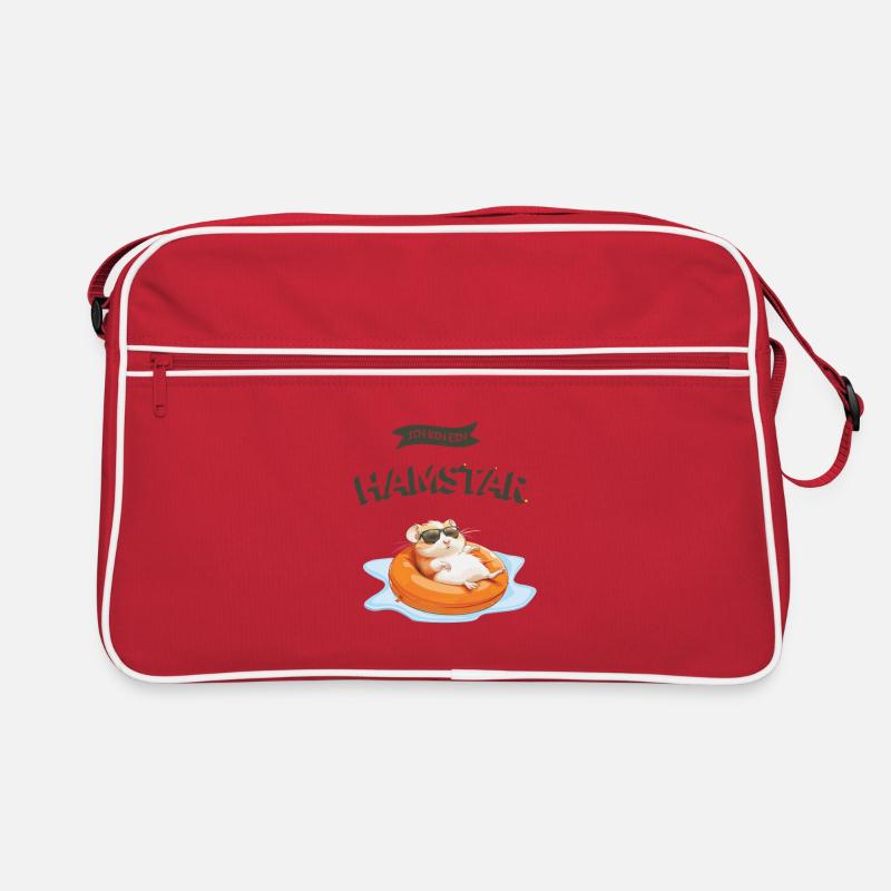 Hamster Hamstar - Retro Tasche - Rot/Weiß