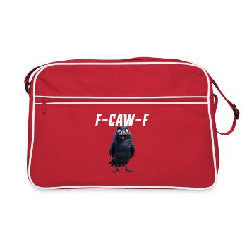 F-Caw-F Raven Funny Raven FCAWF F Caw F - Retro Bag - red/white - Front