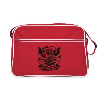 Chinese Thunder God Winged Demon Warrior - Retro Bag - red/white - Front