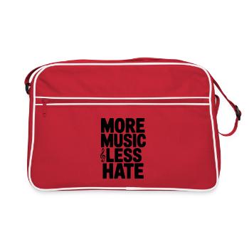 More Music Less Hate - Retro Bag - red/white - Front