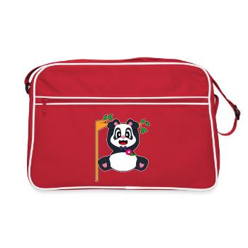 Panda marié noeud papillon mariage - Sac Retro - rouge/blanc - Devant