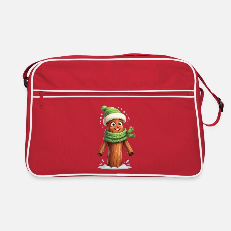 Winterbaumstumpf mit Schal Retro Tasche