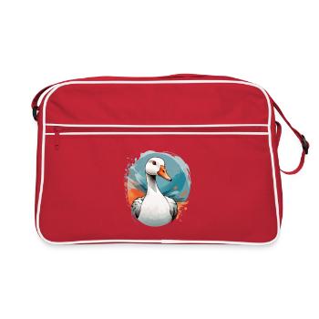Canard dans un tourbillon de couleurs - Sac Retro - rouge/blanc - Devant