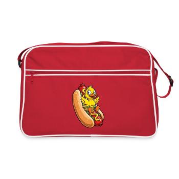 Süße Ente Rutsche Spielplatz Cartoon Fast Food  - Retro Tasche - Rot/Weiß - Vorne