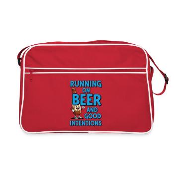 Courir sur la bière et les bonnes intentions - Sac Retro - rouge/blanc - Devant