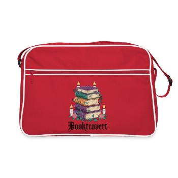 Reading Magic Stack of Books with Candles - Retro Bag - red/white - Front