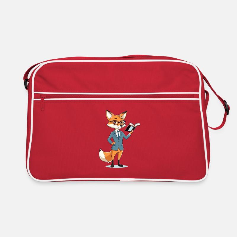 Fuchs-Professor mit Buch im Anzug Retro Tasche