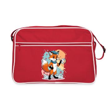 Artiste renard avec palette de couleurs - Sac Retro - rouge/blanc - Devant