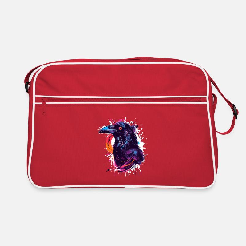 Explosion de couleur Corbeau Éclaboussure de néon Sac Retro