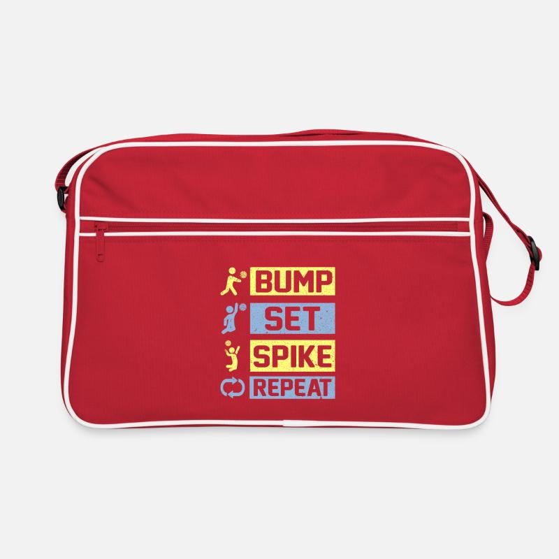 Bump Set Spike Repeat Volleyball Sac Retro