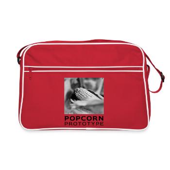 Monochrom Maiskolben im Fokus - Retro Tasche - Rot/Weiß - Vorne
