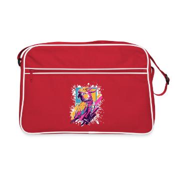 Neon Parrot Color Explosion - Retro Bag - red/white - Front