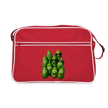 Green Cucumber Troop - Retro Bag - red/white - Front