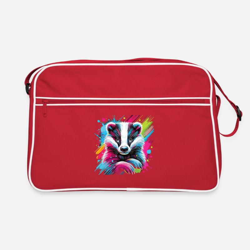 Neon Badger Splash Art Retro Bag