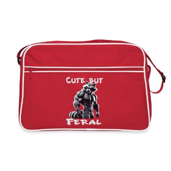 Raccoon Muscle Feral - Retro Bag - red/white - Front