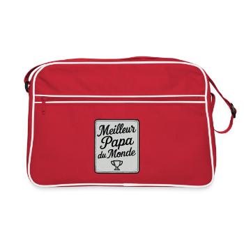 Meilleur Papa du Monde - Fête des Pères - Cadeau - Sac Retro - rouge/blanc - Devant