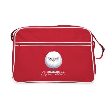 Moin reicht - grimmige runde Möwe - Retro Tasche - Rot/Weiß - Vorne