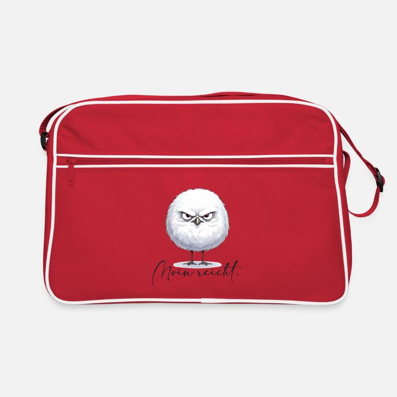 Moin reicht - grimmige runde Möwe Retro Tasche