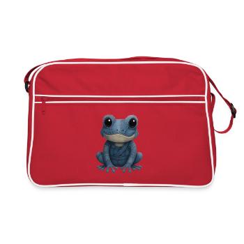 Denim Patchwork Frog - Retro Bag - red/white - Front