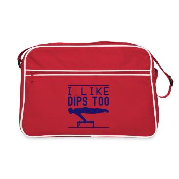 Fitness Fanatics I Like Dips Too Calisthenics Gym - Retro Tasche - Rot/Weiß - Vorne