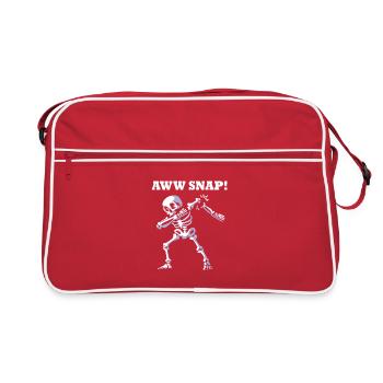 Fracture osseuse Fracture osseuse du squelette d’Halloween - Sac Retro - rouge/blanc - Devant