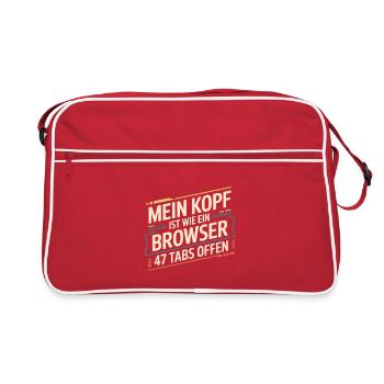 My head is like a browser – 47 tabs open - Retro Bag - red/white - Front