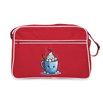 Kuscheliger Kakao-Mug mit Marshmallows - Retro Tasche - Rot/Weiß - Vorne